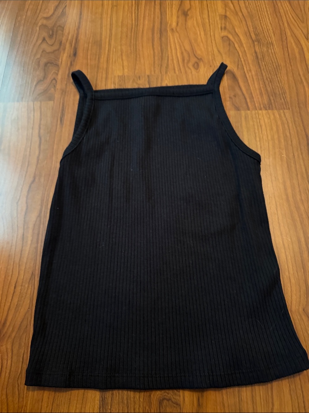 Old Navy Black Ribbed Square-Neck Tank Top - Women